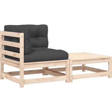Maison Exclusive - Garten-Ecksofa mit Kissen und Hocker