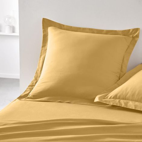 Set of 2 Pillowcases 63x63 cm, 57 Thread Count Cotton, 5cm Flange, Ochre, Bedroom (1/3)