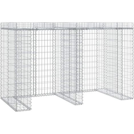 Maison Exclusive - Gabionen-Mülltonnenbox 192x91x120 cm Verzinkte (1/5)