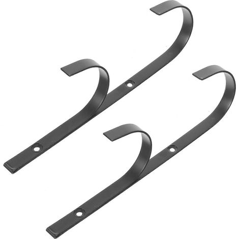 Crochets métalliques pour bras de piscine, lot de 2, noirs, crochets multifonctionnels pour ranger les bras d'écumoire de piscine accessoires d'entretien extérieur peu encombrants. (1/5)