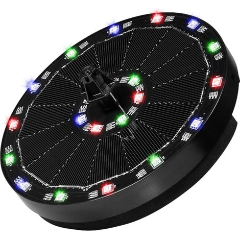 Fontaine solaire 3W avec pompe solaire pour bassin et éclairage LED extérieur (1/5)
