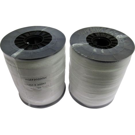 Electric Fence Tape Poly Fencing 20MM x 200M X2 (Electrified Polytape Horse Paddock White)