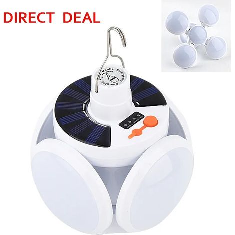 Ampoule LED Portable pliable à énergie solaire, éclairage d'extérieur étanche et d'urgence, avec chargeur USB, idéal (1/5)