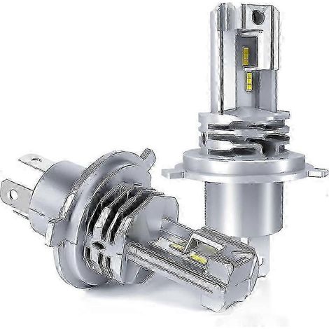 Kit de conversion de phares de voiture avec ampoules LED H4 12V/24V, feux de route/croisement, blanc 6500K (2 pièces) (1/5)