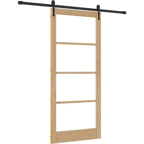 Maison Exclusive - Schiebetür Natürlich und Schwarz 93 x 211 cm