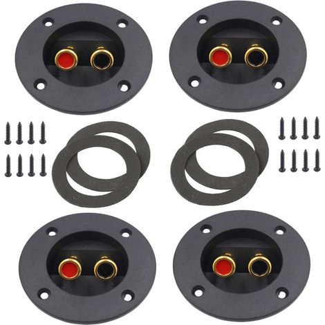 Passender 4-teiliger Einbau-Lautsprecherstecker mit Schraubklemmen für Audiosysteme, Federstecker für Lautsprecher und Subwoofer