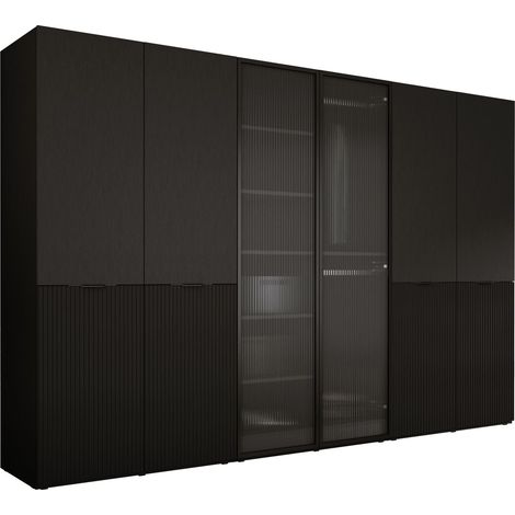 Armoire : Graphite Noir / Verre Rainuré, 300 x 200 x 51 cm (1/5)