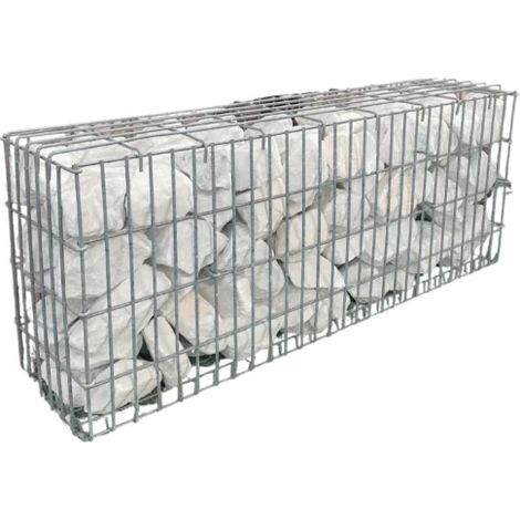 Kit gabion roche blanche à assembler 100x50x50 cm (1/2)