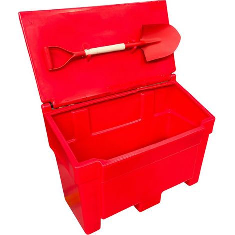 Bac à sable incendie/ à sel de déneigement 200l + pelle (1/2)