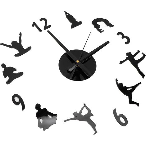 Horloge murale à faire soi-même, silencieuse, élégante et décorative, sans cadre, pour salon ou bureau. (1/5)