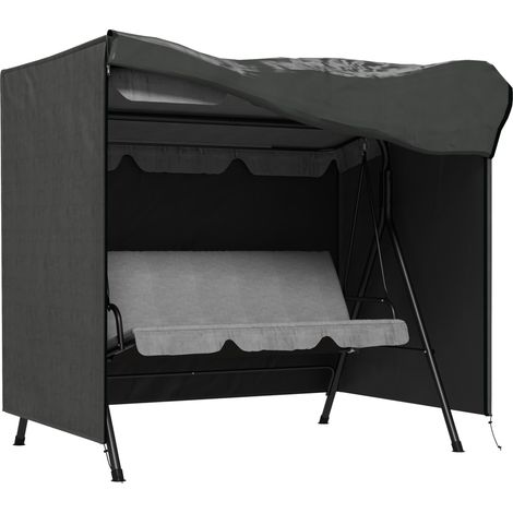 Copertura per altalena da giardino 3 posti 177x114x152 cm, impermeabile, grigio scuro (1/5)