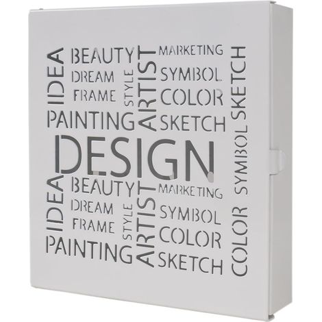 Boîte à clés, Organiseur de clés, Porte-clés, Armoire à clés, Blanc, métal - Dimensions : L 22 x H 24 x P 5 cm Style : Moderne (1/4)