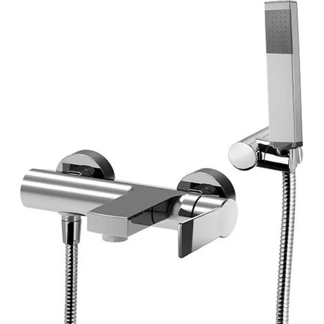 Rubinetto miscelatore monocomando vasca esterno con doccia serie tango  C/attacco duplex e flessibile 1,5 mt  Rubinetteria paffoni spa