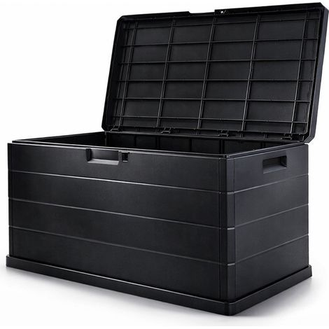 JARDIN202 - JARDIN202 - Baúl Exterior Grande 170L / 340L de Resina para Jardín y Terraza Arcón de Almacenaje Impermeable Resistente UV Antracita 340 L () 340 L 340 L -