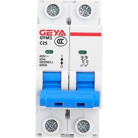 GYM1-DZ47S Miniatur-Leistungsschalter, 2-polig, langlebig, Schutzart IP20, 400 V AC, 25 A