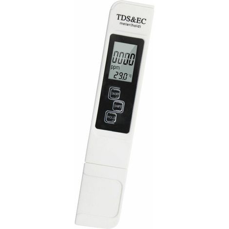 Elektronisches pH-Testgerät, TDS&EC-Temperaturmessgerät, 3-in-1-Wasserqualitätstester mit LCD-Display, automatische Kalibrierung, Test für Schwimmbad, Aquarium, Labor usw.