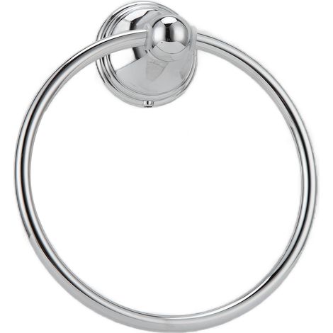 Anneau porte-serviettes mural en acier inoxydable, support pour serviettes à main, accessoire de salle de bain (893 chromé) (1/5)