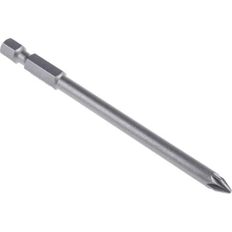 Embout de vissage RS PRO Pozidriv de 50 pièces , Taille embout PZ2, L. 90mm, Acier chrome molybdène ( Prix pour Paquet de 50 )
