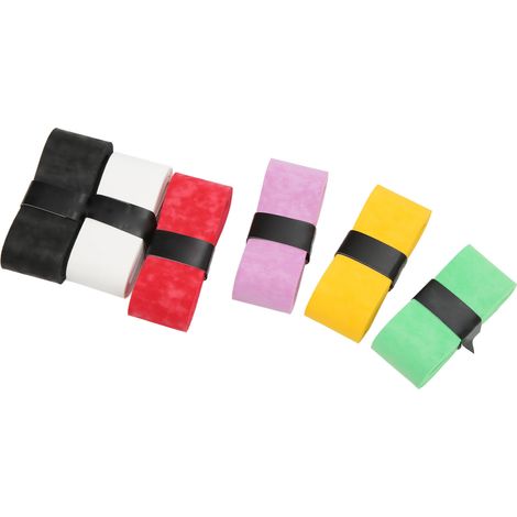 Lot de grips de tennis multicolores, adhésif antidérapant pour raquettes de badminton et autres sports (1/5)