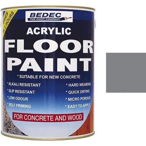 Bedec Acrylic Floor Paint - Battleship Grey - 1 Litre