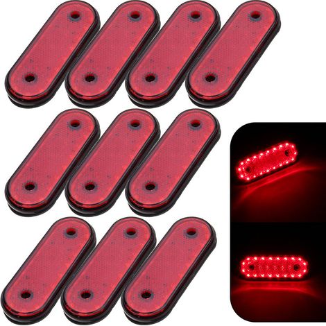 10 Stück 12V rote Seitenmarkierungsleuchten mit 20 LEDs, Seitenmarkierungsleuchte L