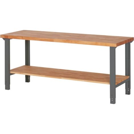 Table de travail réglable en hauteur STIER Premium avec plateau de rangement, lxPxH 2 000x700x790-1 140 mm (1/5)