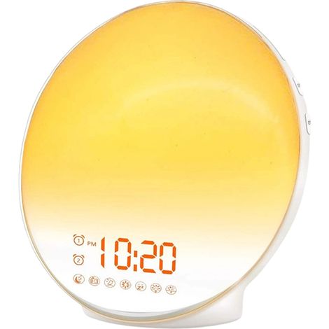 Lampe Réveil - Simulation Lever Soleil - 7 Sons Naturels - Radio FM - Minuterie Sommeil - Rechargeable - 15 J Autonomie (1/5)