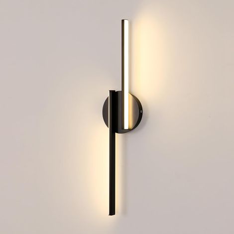 Applique Murale LED Intérieur, 22W Lampe Murale Moderne de Aluminium, Luminaire Murale 3000K Lumière Chaude pour Salon Couloir Escalier Veilleuse(55cm Noir) (1/5)