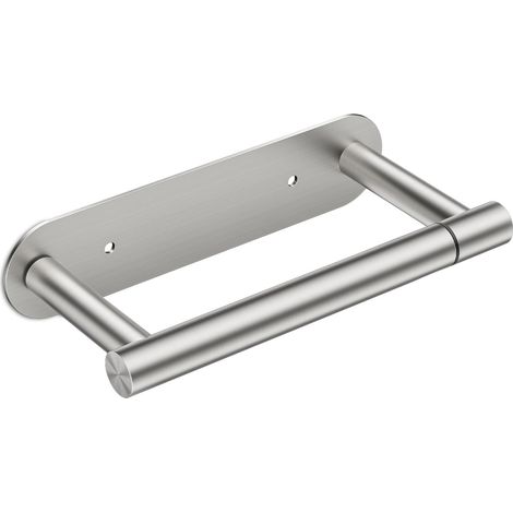 Porte-papier toilette, porte-rouleau d'essuie-tout rotatif mural pour salle de bain, acier inoxydable, argent (1/5)