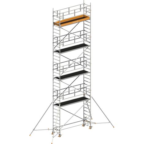 Layher Rollgerüst Uni Standard P2 Safety Plus mit Doppelgeländer und Gerüststützen 10,20m AH (1/3)