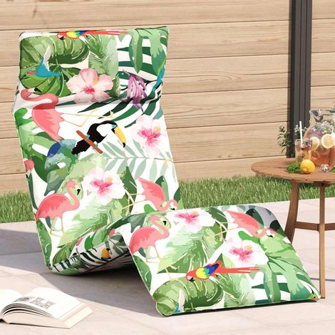 vidaXL Sonnenliege Klappbar Mehrfarbig 175x54x8,5 cm Oxford-Gewebe (1/5)