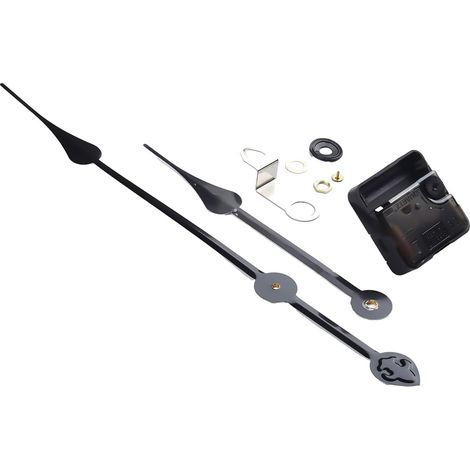 Kit de remplacement de mécanisme d'horloge à longues aiguilles Mouvement à quartz silencieux pour grandes horloges murales 50-60cm Réparation DIY (Noir 2) (1/5)