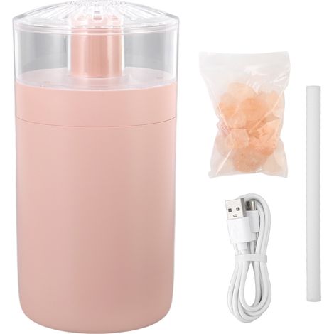 Mini humidificateur portable 250ml USB roche cristal rose pour voiture bureau chambre salon (1/5)