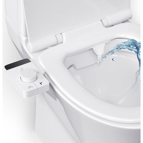 Bidet Toilette WC,Portable, Pulvérisateur Bidet Non Électrique Avec Buses Rétractables, Rétractables Autonettoyantes Double Et Bouton De Réglage De La Pression De L'Eau (1/5)