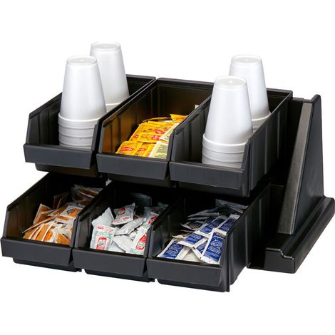 Support avec 6 casiers - 51.1 x 48.8 x 24.1 cm - Noir - Cambro