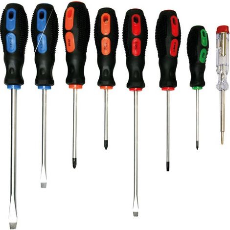 Set di 8 cacciaviti con manico bi-materiale - Fischer Darex