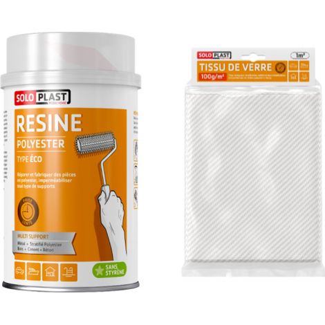 Eco-Pack Polyesterharz Soloplast 1 Kg - Glasgewebe Roving 100g m2 Soloplast