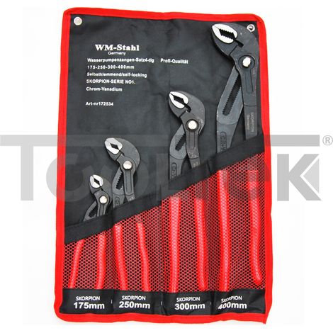 SET PINZE POLIGRIP REGOLABILI 4pz PAPPAGALLO 175-250-300-400mm PRO+