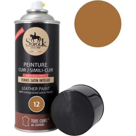 Pittura Pelle (12-MARRONE CHIARO) con Vernice Integrata - SOFOLK - Manutenzione per Sedili e Volante di Auto, Divano, Scarpe, ecc. (1/4)