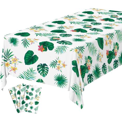 Tischdecke mit Palmblättern 4 Stück 130x220cm wasserdicht für Party