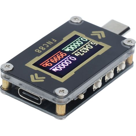 Voltmètre-ampèremètre USB avec écran LCD Type-C, testeur électrique de courant, tension et puissance (1/5)