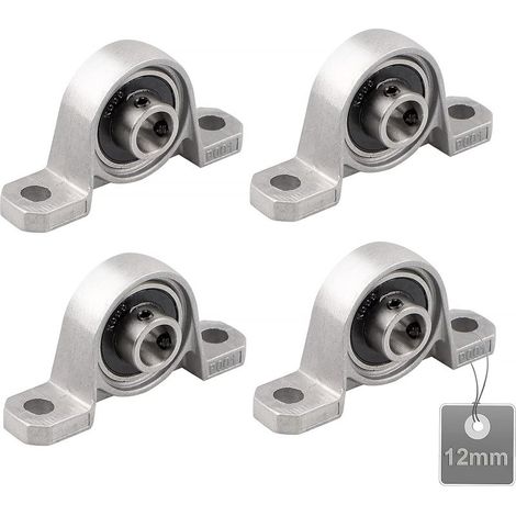 Reno – Paquete de 4 rodamientos de bolas de 12 mm – Aleación de zinc – Fácil instalación con alojamiento de dos orificios – Para equipos mecánicos (1/5)