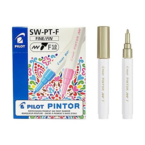 Pilot Pennarello Marker Pintor Fine Colore Oro - Confezione da 6 (1/4)