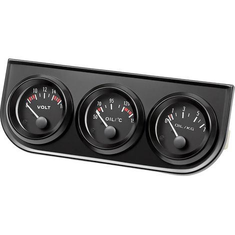 Indicador de coche, control de presión y temperatura del aceite, pantalla LED, negro. (1/2)