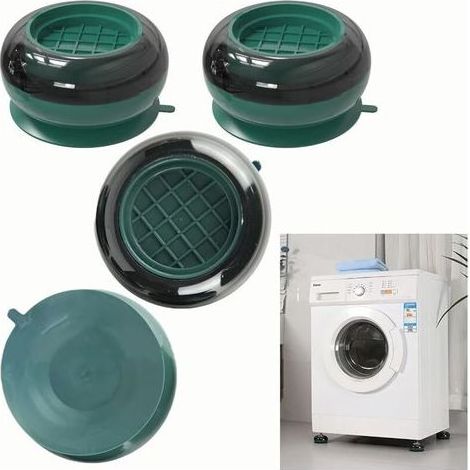 Lntyq Pieds Anti-Chocs pour Machine à Laver - Vert 1 set (Pack de 4), Taille 7.6x4cm, Universels Tapis Anti-Dérapants, Amortisseurs Machines Laver, Sèche-Linge, Réfrigérateurs, Meubles (1/5)
