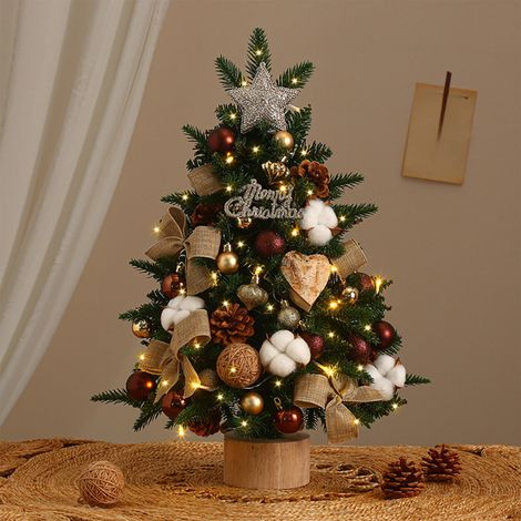 Arbre De Noël Miniature - 45 Cm - Avec Lumières Intégrées - Décoration De Bureau Étagère Fenêtre - 1 Pièce (1/5)