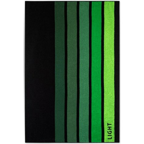 Toalla de playa 100x160 cm, verde claro, rayas negras, tejido de rizo, 380 g/m², 8881/3