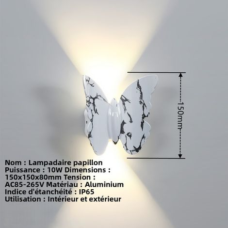 Wandleuchte für Außenbereich, wasserdicht IP65, moderne Wandlampe im Schmetterlingsdesign in Schwarz und Weiß, dekorative Beleuchtung für Garten, Hof, Flur und Balkon, neutrales Licht 4000K, 10W-lsw