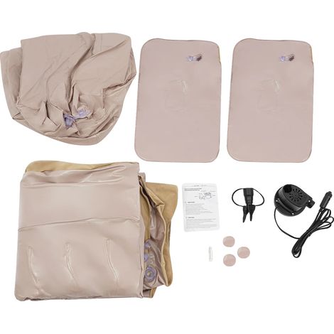 Matelas Gonflable, Pompe à Air Électrique, Capacité de Charge de 300kg, Beige (1/2)