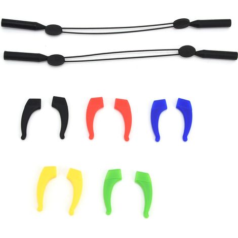 Lunettes silicone antidérapantes, crochets oreilles universels anti-glisse pour enfants et adultes, porte-lunettes de soleil ajustable (1/5)